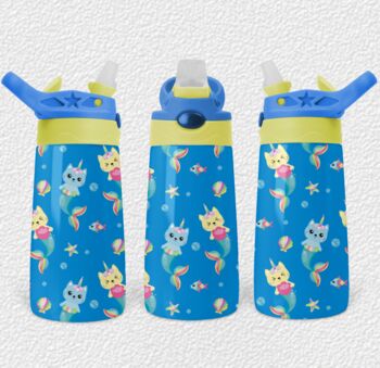 Cat Mermaid Named Insulated Water Bottle Thermos, 2 of 10
