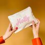 Personalised Name Makeup Bag Dolly Font, thumbnail 1 of 3