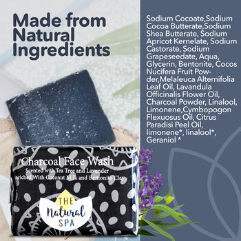 Charcoal Face Wash Bar Tea Tree And Lavender, 4 of 11
