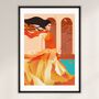 Woman In Orange Illustrated Art Print, thumbnail 3 of 6