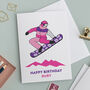 Personalised Snow Boarding Birthday Card, thumbnail 2 of 3