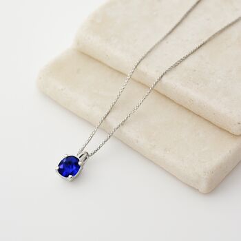 Sapphire Blue Swarovski Crystal Pendant Necklace, 6 of 7
