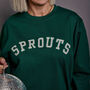 Sprouts Varsity Slogan Christmas Sweatshirt, thumbnail 7 of 8
