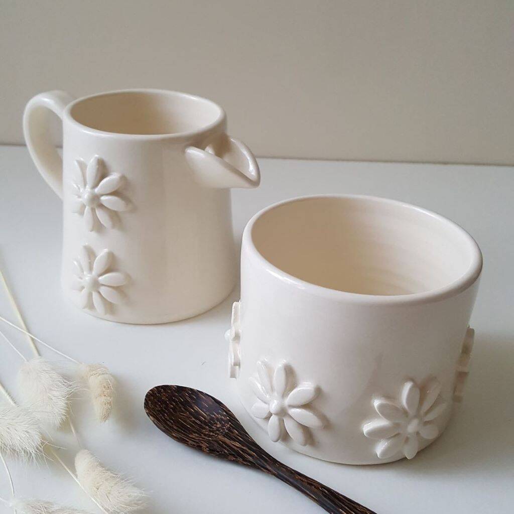 Milk Jug And Sugar Bowl Set With Wooden Spoon, 1 of 7