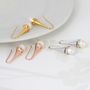 Cone Swirl Drop Earrings With Freshwater Pearl, thumbnail 1 of 12