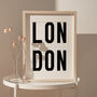 'London' Monochrome Typographic Print, thumbnail 1 of 3