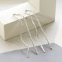 Sterling Silver Wave And Bar Threader Earrings, thumbnail 3 of 4
