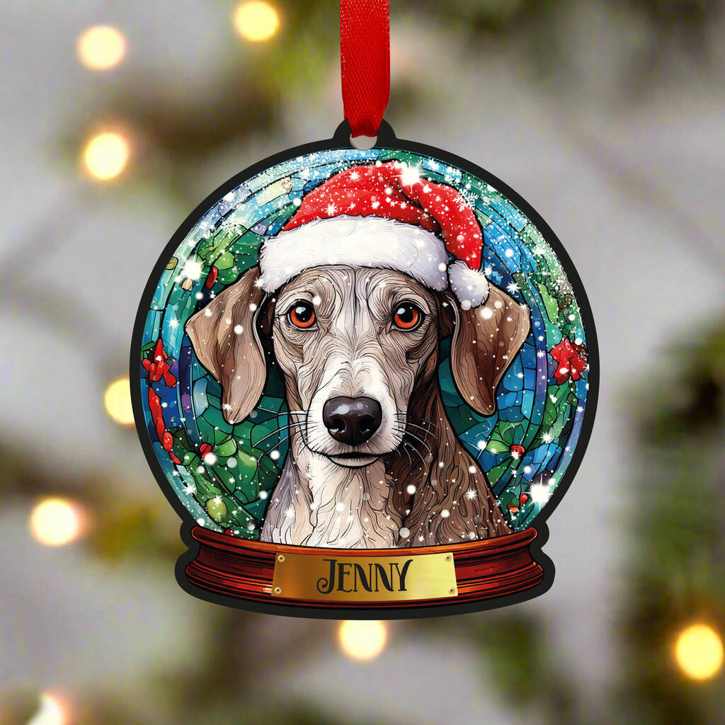 Whippet Dog Tree Decoration, 1 of 4