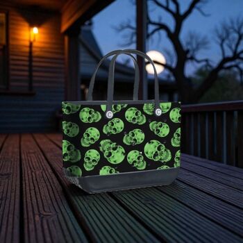 Stylish, Waterproof Tote Bags, Autumn Colours, Halloween Pumpkins, Ghosts, Skull Designs, 2 of 12