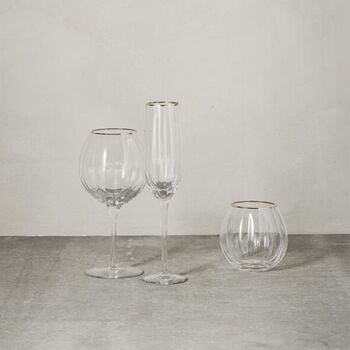 Pair Of Gold Rimmed Gin Glasses, 6 of 6