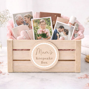 Personalised Luxury Keepsake Box For Mum Memory Gift Crate Mothers Day Gift Idea, 4 of 6
