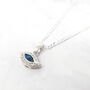 Evil Eye Blue Pendant Charm Sterling Silver Necklace, thumbnail 1 of 5