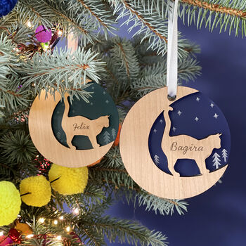 Starry Cat Personalised Christmas Decoration, 2 of 5