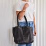 Buttery Soft Black Leather Tote Bag With Optional Personalisation, thumbnail 6 of 6