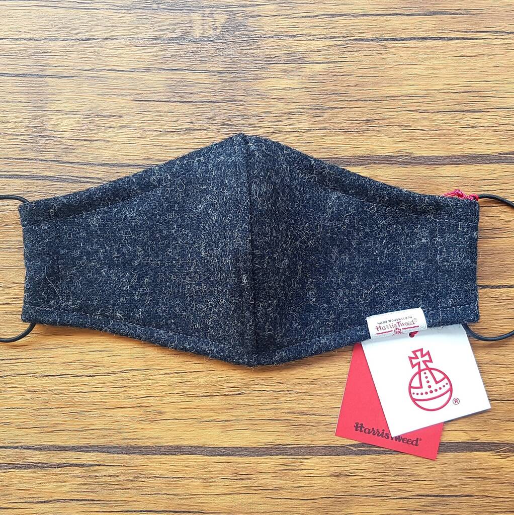 Charcoal Harris Tweed® Face Mask, 1 of 5