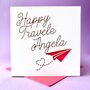 Personalised Papercut Happy Travels Card, thumbnail 1 of 4