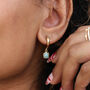 Semi Precious Stone Half Hoop Earrings, thumbnail 1 of 10