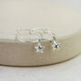 Sterling Silver Charm Hoops With Star Drop, thumbnail 1 of 4