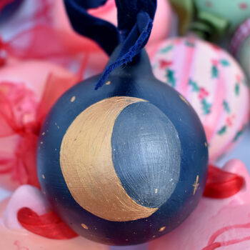 Hand Painted Ceramic Moon Bauble, 2 of 5