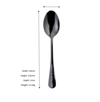Personalised Black Tea Spoon With Free Engraving, 2 of 2