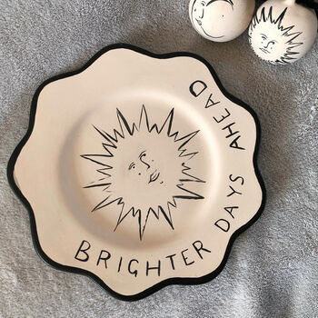 Brighter Days Ahead Hand Painted Scalloped Plate, 3 of 4