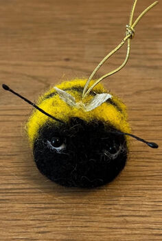 Handmade Needle Felted Bumble Bee Hanger, 6 of 6