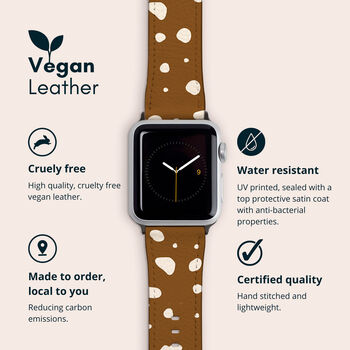 Caramel Spots Vegan Leather Apple Watch Band, 2 of 7