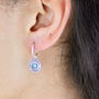 Sterling Silver Stamped Turquoise Hoop Earrings, thumbnail 2 of 8