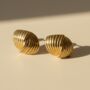 Wrapover Studs 18k Gold Plated Earrings, thumbnail 2 of 3