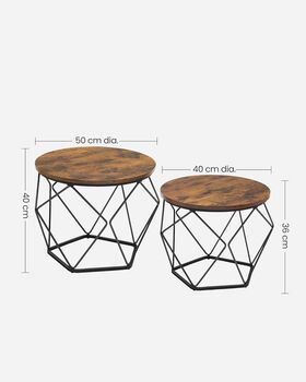 Set Of Two Coffee Tables Removable Tabletop Steel Frame, 11 of 12