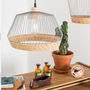 Birdy Wire Pendant Light With Braided Rattan Border, thumbnail 1 of 3