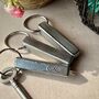 Personalised 11th Anniversary Gift; Steel Bar Keyring, thumbnail 6 of 9