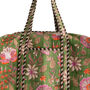 Green Floral Block Print Weekend Duffle Bag, thumbnail 3 of 5