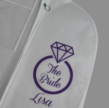 Personalised Wedding Dress Cover Bag, 4 of 12