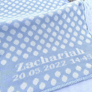 Personalised Knitted Spot Baby Blanket, 5 of 8