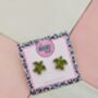 Green Turtle Glitter Studs / Sea Turtle Jewellery / Gift For Nature Lovers, thumbnail 5 of 5
