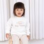 'Promoted To Big Sister' Embroidered Bow Pregnancy Announcement Sweatshirt Jumper, thumbnail 1 of 7
