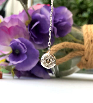 Thank You Teacher Sterling Silver Mini Doughnut Necklace, 9 of 12