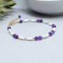 Amethyst Bracelet With Mother Of Pearl, February Birthstone Jewellery, thumbnail 3 of 3