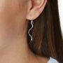 Sterling Silver Dangly Simple Wave Earrings, thumbnail 1 of 3