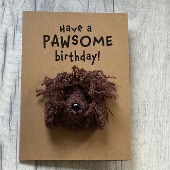 Cavapoo Cockerpoo Cavachon Doodle Crochet Birthday Card Handmade, 3 of 8