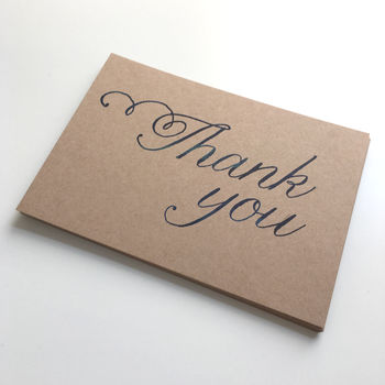 Set Of 12 Thank You Script Postcard Note Cards, 8 of 9