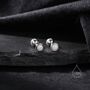 Tiny White Opal Screw Back Earrings In Sterling Silver, thumbnail 1 of 10