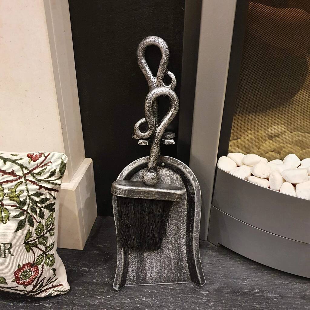 Steel Brush And Pan Set Hearth Tidy For Fireplaces Gift, 1 of 9