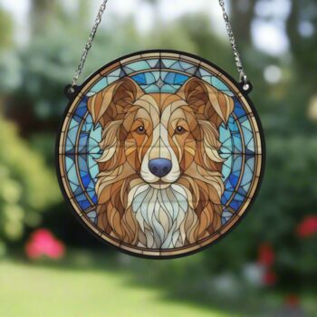 Nova Scotia Duck Tolling Retriever Stained Glass Effect Suncatcher, 4 of 6