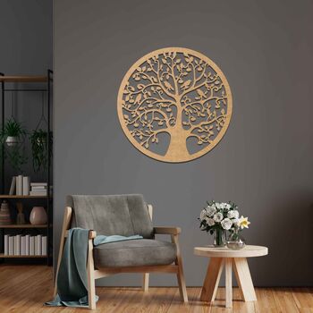 Wooden Mystery Tree Of Life Round Home Room Wall Art, 8 of 10