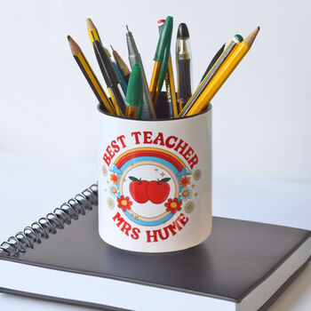 Personalised Retro Pen Pot For Teacher, 4 of 6