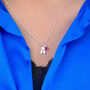 Sterling Silver Modern Initial And Birthstone Necklace, thumbnail 2 of 8