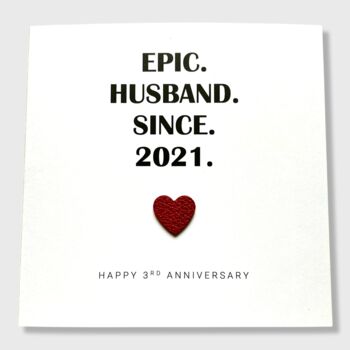 3rd Wedding Anniversary Card Epic Leather, 4 of 5