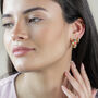 Pink Cloisonné Hoop Earrings In Gold Plating, thumbnail 4 of 4